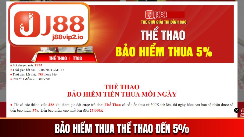 Bảo hiểm thua Thể thao đến 5% 