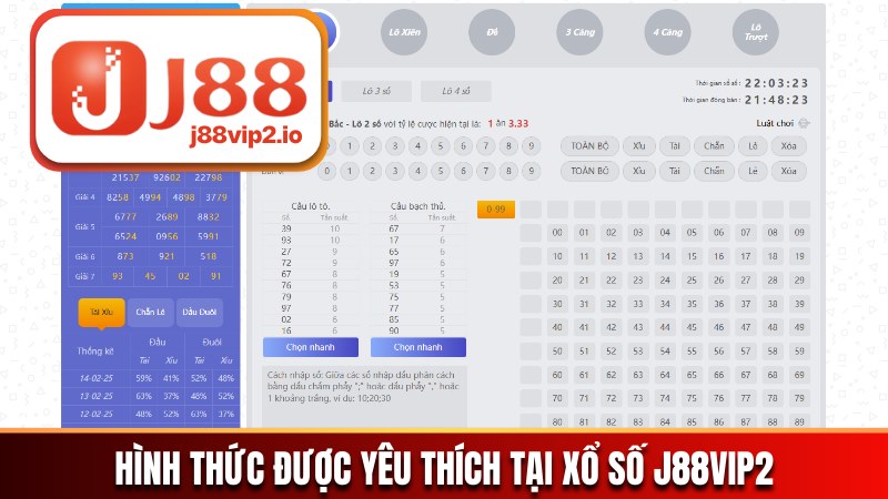 Khám phá hình thức được yêu thích tại xổ số J88vip2