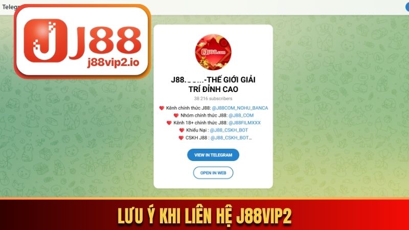Những lưu ý khi liên hệ J88vip2