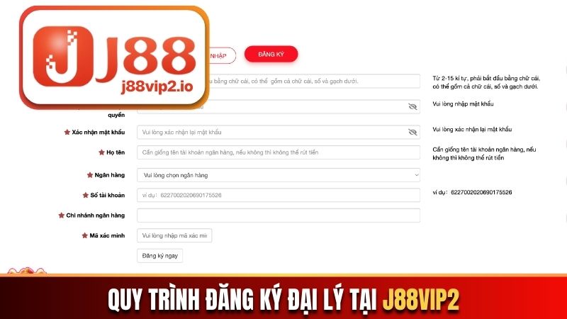 Quy trình đăng ký đại lý tại J88vip2